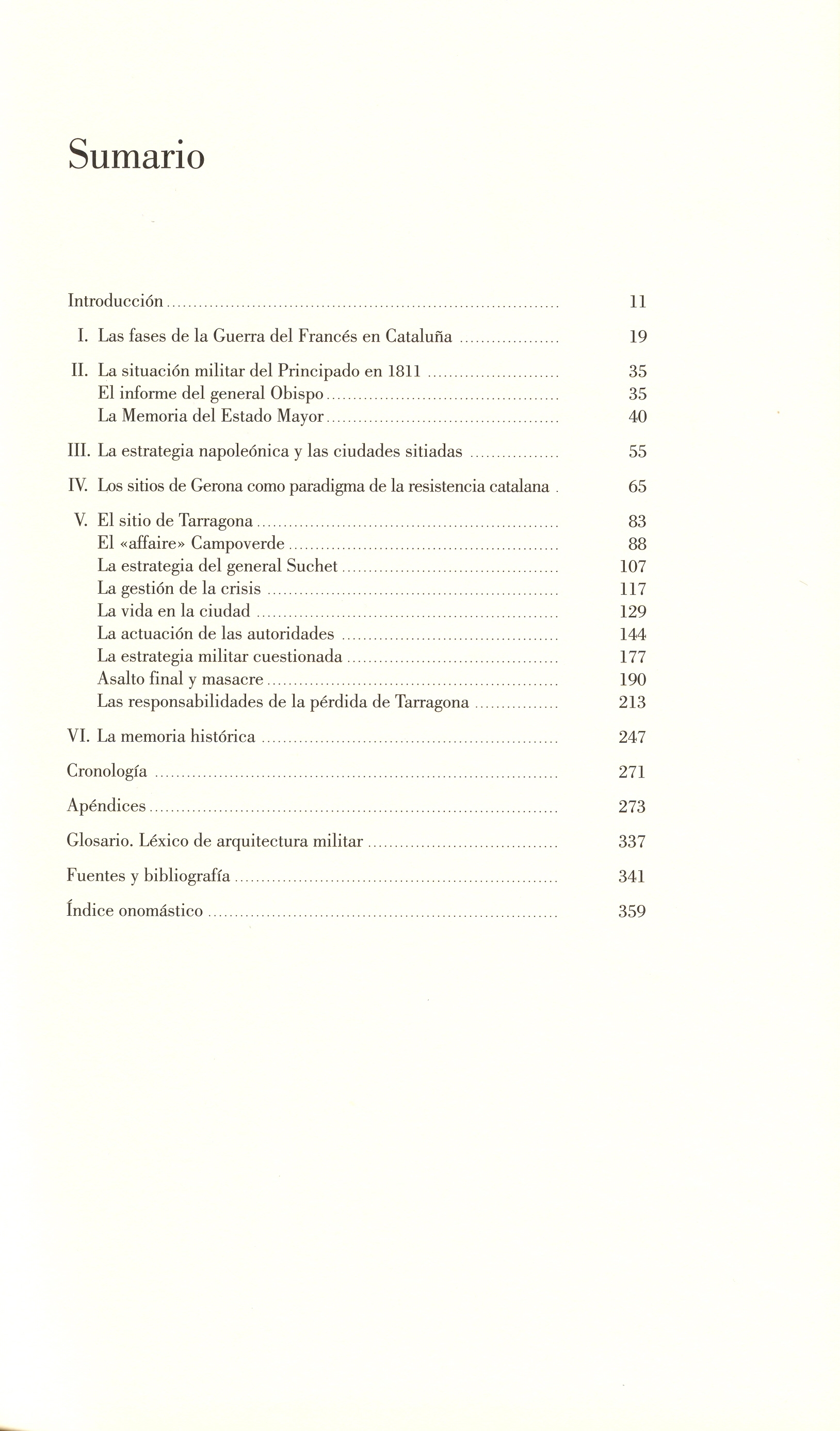 Tarragona Mayo – Junio 1811. Una ciudad sitiada durante la Guerra del Francés - Índex