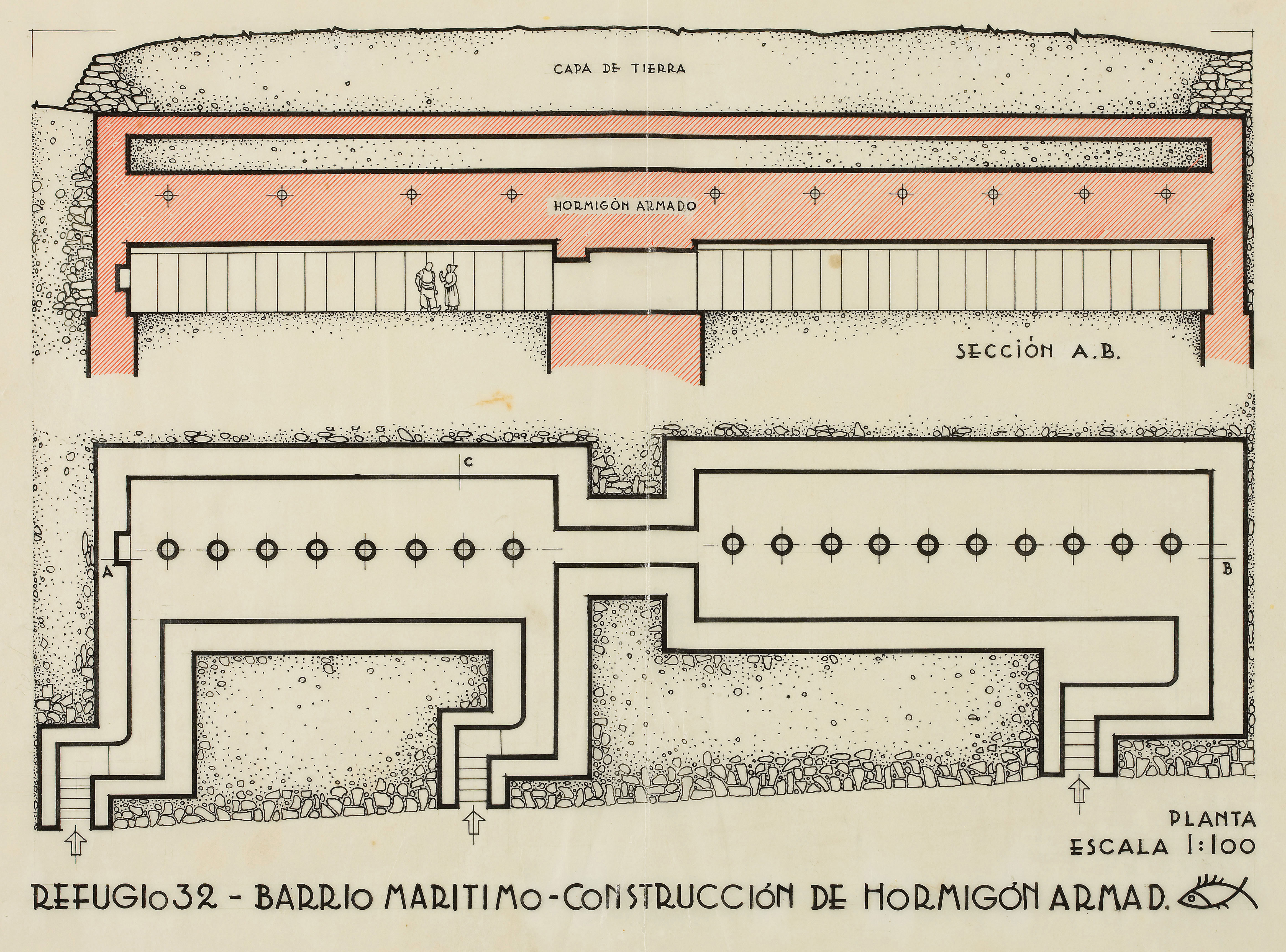 Barri del Serrallo - secció (Barri Marítim). Refugi 32