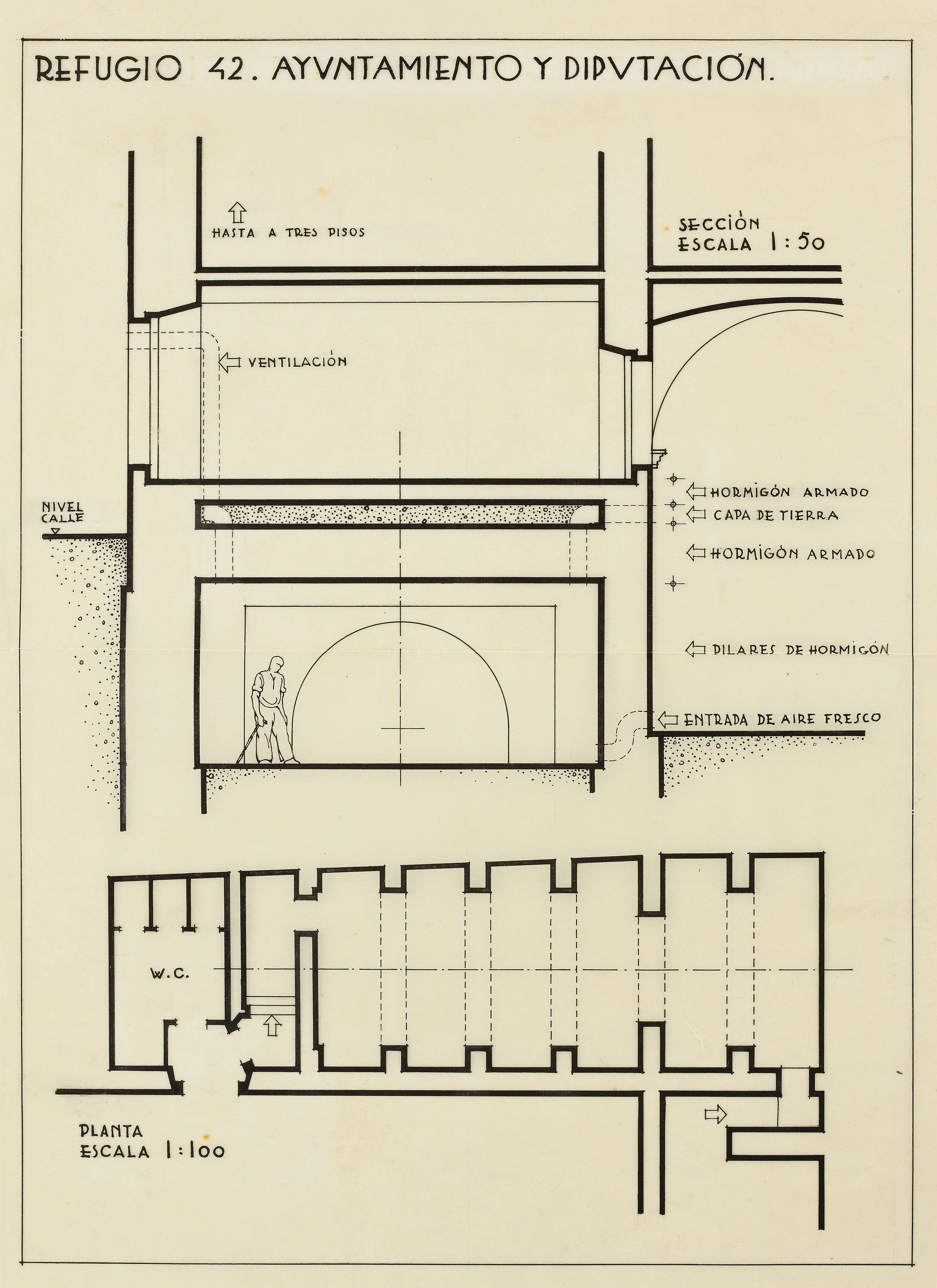 Edifici de l'Ajuntament. Plaça Font (Ajuntament i Diputació). Refugi 42