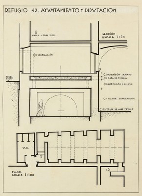 Edifici de l'Ajuntament. Plaça Font (Ajuntament i Diputació). Refugi 42
