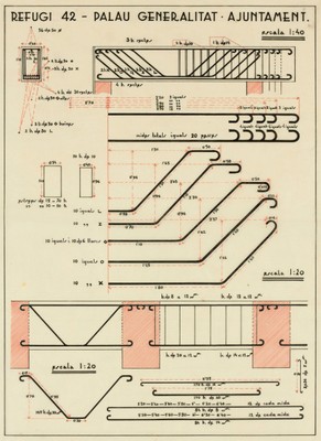 Edifici de l'Ajuntament. Plaça Font - secció (Palau de la Generalitat - Ajuntament). Refugi 42