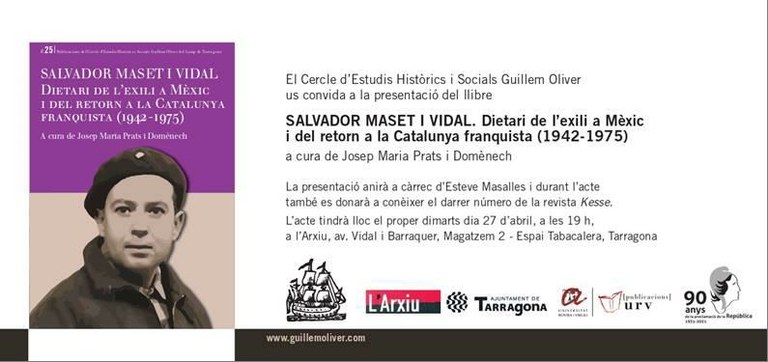 Presentació del llibre 'Salvador Maset i Vidal. Dietari de l'exili a Mèxic i del retorn a la Catalunya Franquista (1942-1975)'