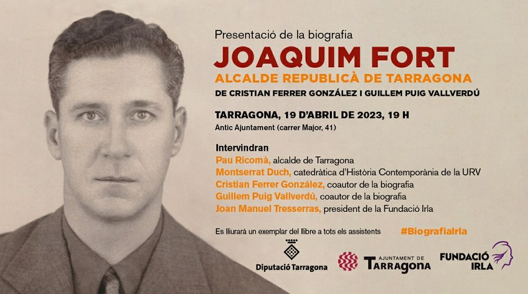El Centre Cultural Antic Ajuntament acull aquest dimecres la presentació del llibre 'Joaquim Fort, l'alcalde republicà de Tarragona'