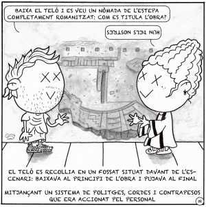 Vinyeta 32 — Sistema de teló del teatre romà: forats per a pals i contrapesos