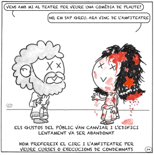 Vinyeta 34 — Decadència i abandonament del teatre entre els segles II i III dC