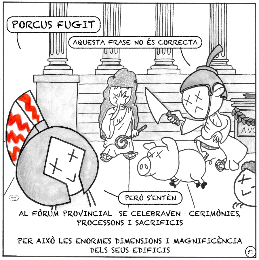 Vinyeta 51 — Processó de culte imperial i escales monumentals entre terrasses