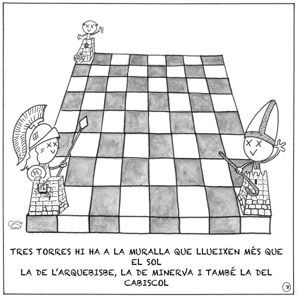 Vinyeta 8 — Muralla de Tàrraco i les tres torres conservades