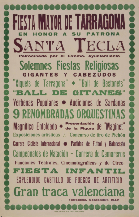Exposició 'Els cartells de Santa Tecla' al Cafè Restaurant La Cantonada