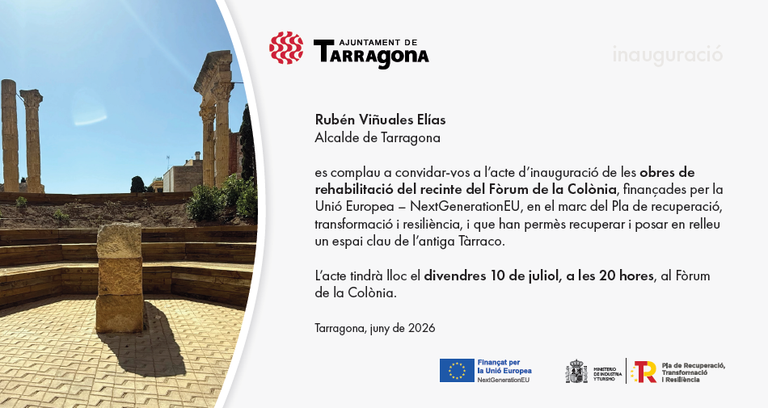 Inauguració de les obres de rehabilitació del Fòrum de la Colònia