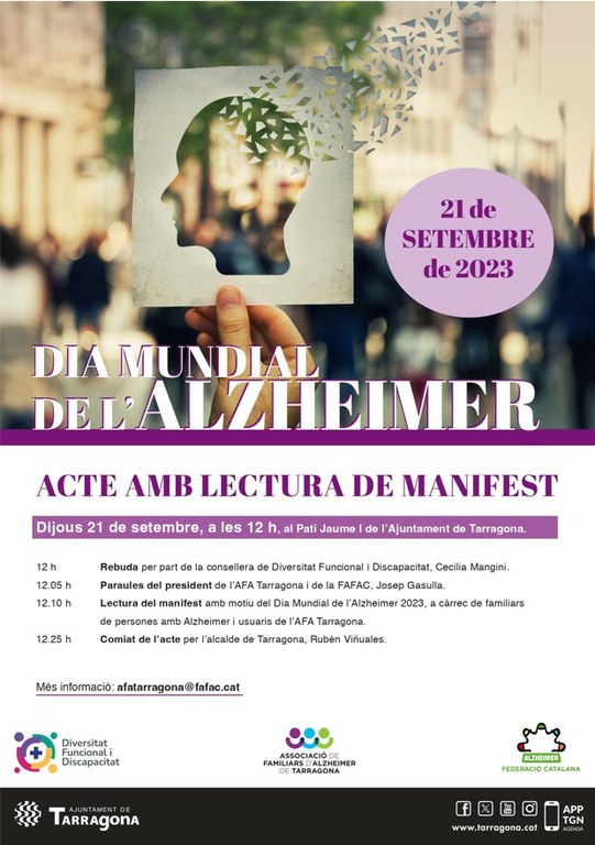 Dia Mundial de l'Alzheimer - Lectura de manifest