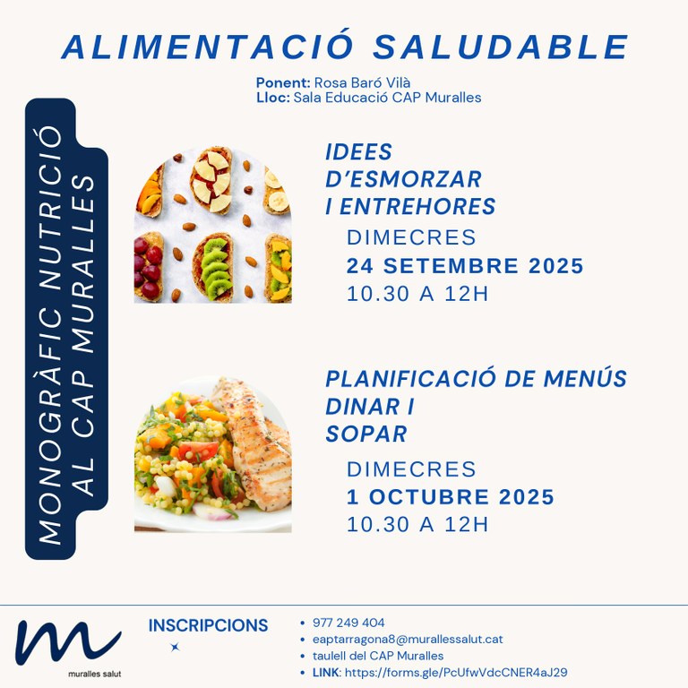 Planificaió de menús dinar i sopar