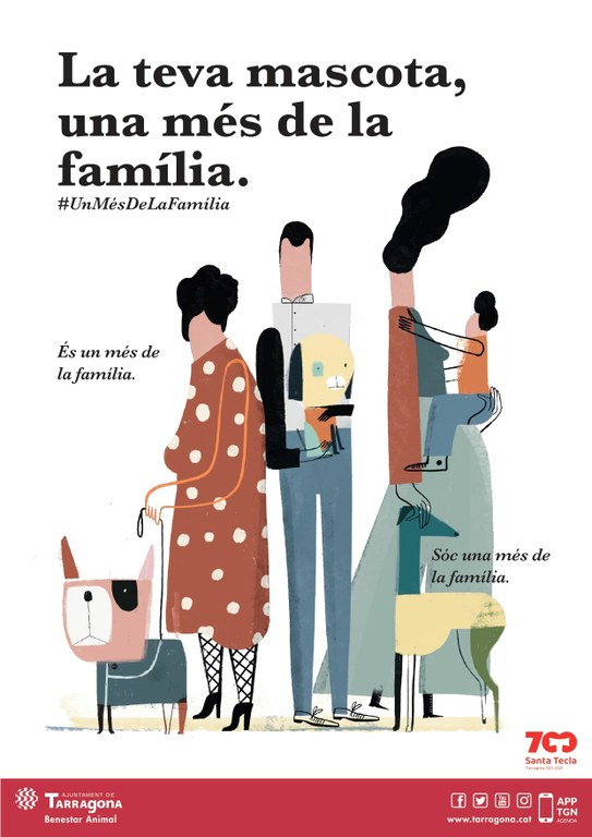 L'Ajuntament de Tarragona engega la campanya "La teva mascota, una més de la família"