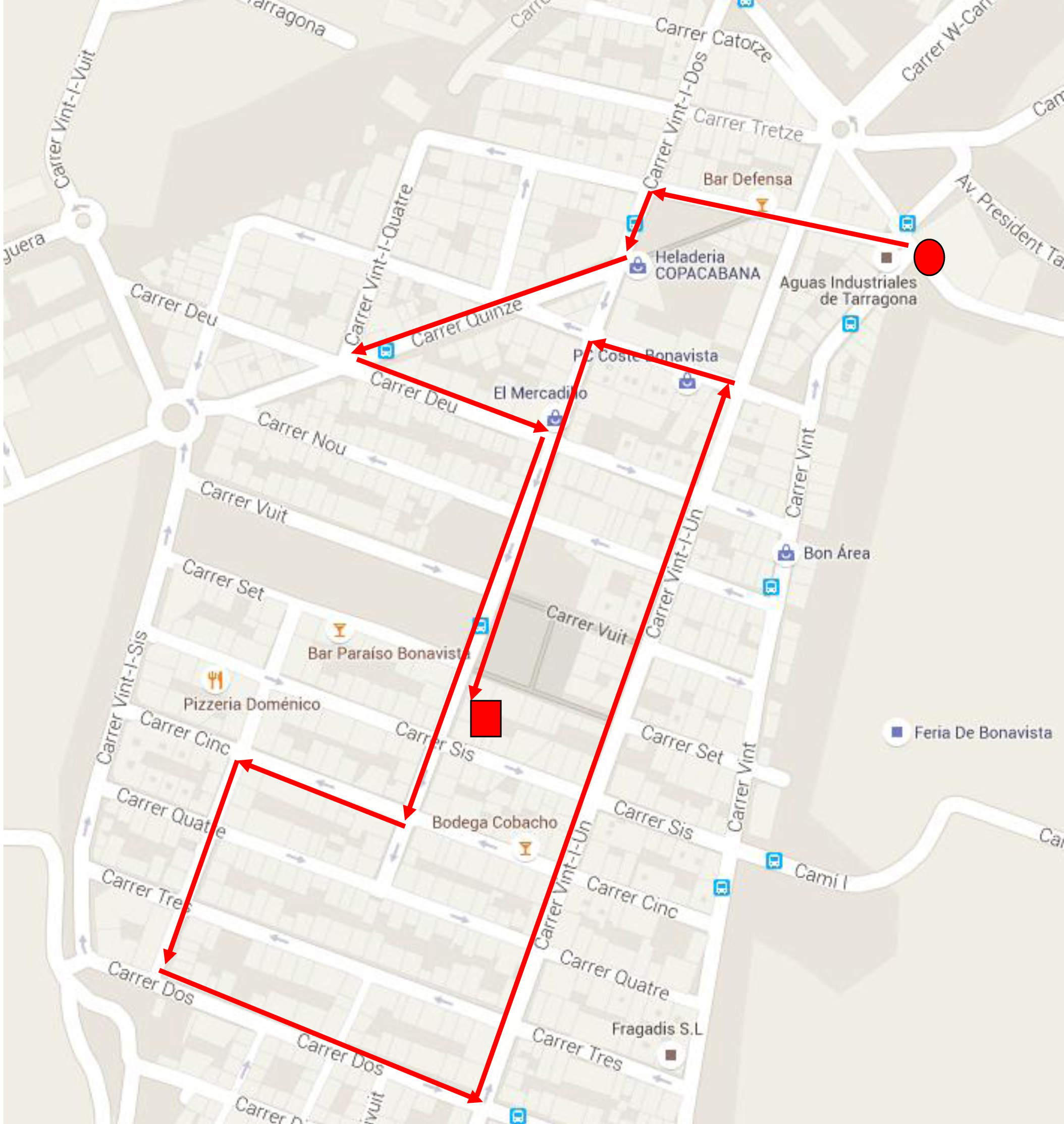 Plànol rua Bonavista 2016