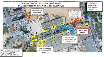 Tall de trànsit al carrer Guillem Oliver del 5 al 7 de novembre