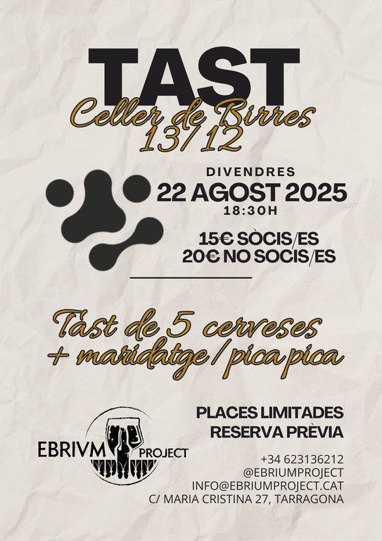 Tast de les Cerveses Artesanes del Celler de Birres 13/12!