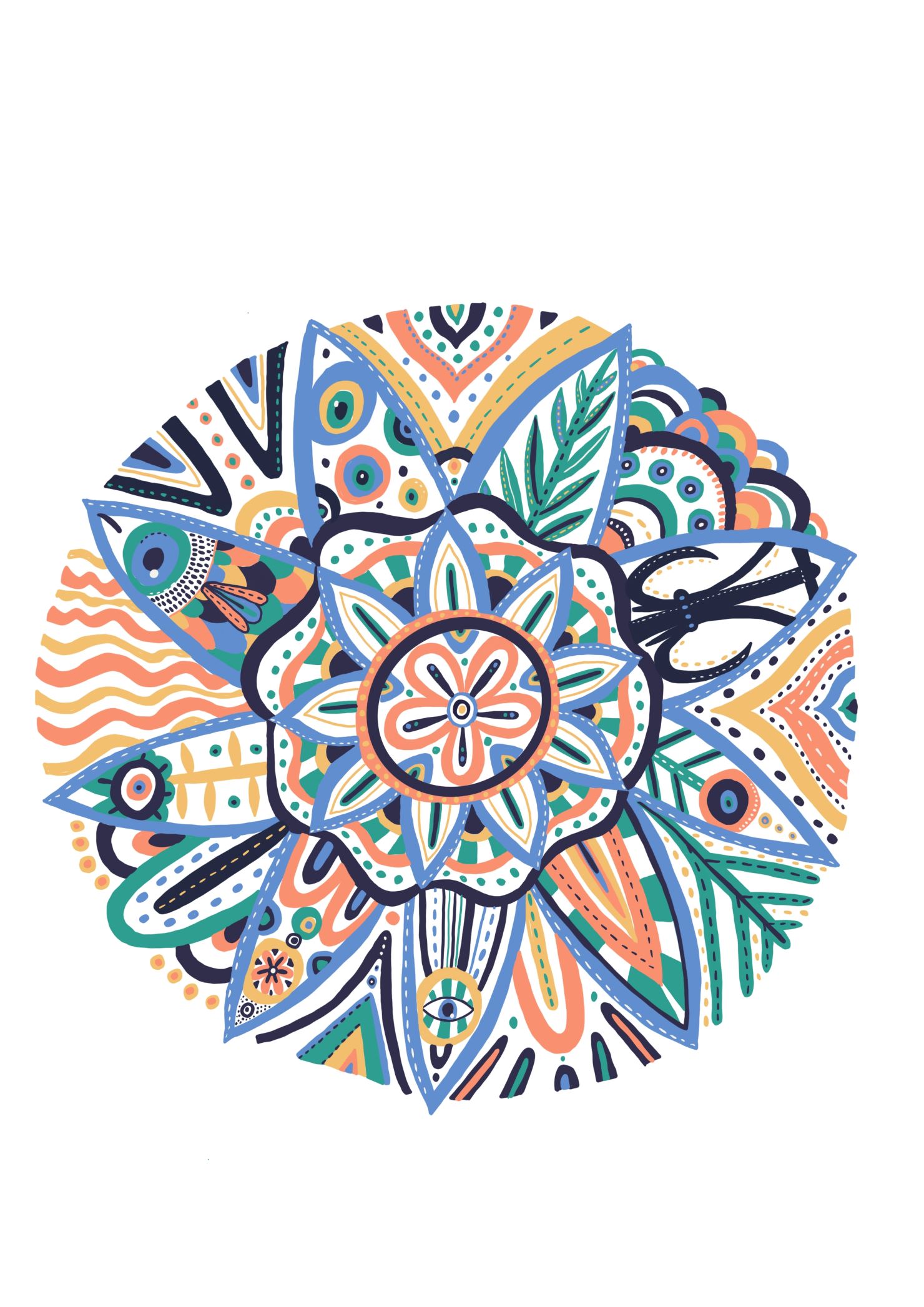 Mes de la Salut Mental Mandala dissenyat per Berta Artigal inspirat en Tarragona i en la salut mental.