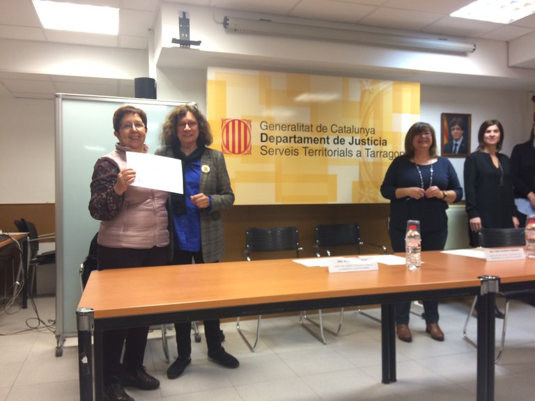 Reconeixement a Núria Vernet, coordinadora de la Comissió de seguiment del protocol de la violència masclista de Tarragona