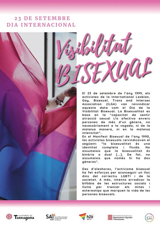 Tarragona se suma el 23 de setembre al Dia de la Visibilitat Bisexual