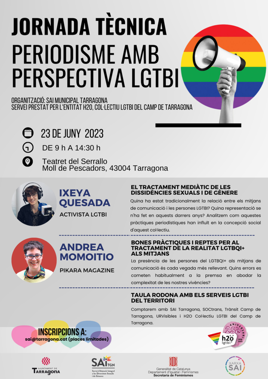 L’Ajuntament de Tarragona ofereix una jornada per a professionals sobre la perspectiva LGTBI en l’àmbit periodístic  